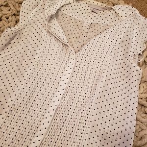 H&m blouse white with black polka dots